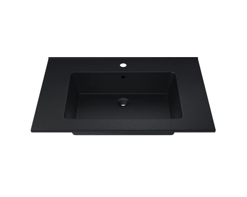 Раковина для ванной полувстраиваемая Uperwood Parma Quartz (75 см, черная матовая, космос)