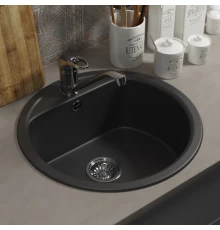 Кухонная мойка из искусственного камня Uperwood UPD-101 (круглая, цвет уголь)