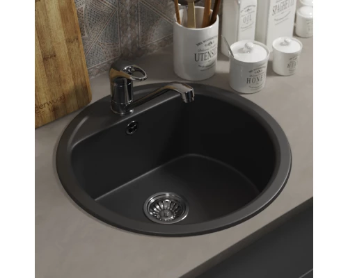 Кухонная мойка из искусственного камня Uperwood UPD-101 (круглая, цвет уголь)