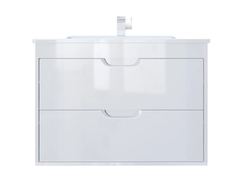Тумба с раковиной для ванной Uperwood Modul (80 см, подвесная, глянцевая, белая)