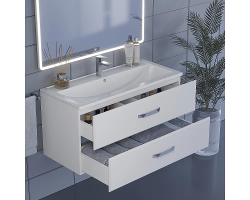 Тумба с раковиной для ванной Uperwood Foster (100 см, подвесная, белая)