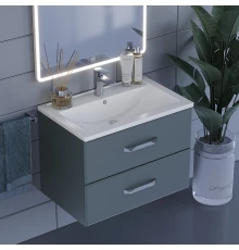 Тумба с раковиной для ванной Uperwood Foster (70 см, подвесная, серый графит)