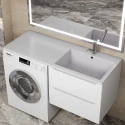 Раковина над стиральной машиной Uperwood Cosmos 120 см, правая, жасмин Раковина над стиральной машиной Uperwood Cosmos 120 см, правая, жасмин