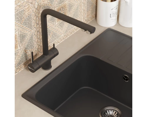 Смеситель для кухни Uperwood UPD-005 (01, с каналом для фильтрованной воды, сатин/уголь)