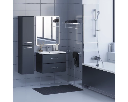 Тумба с раковиной для ванной Uperwood Foster (70 см, подвесная, черная)