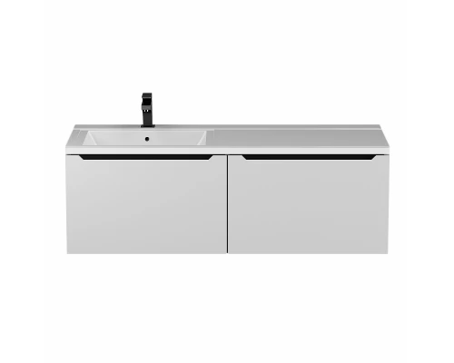 Тумба с раковиной Uperwood Tanos-Cosmos 120 см, подвесная, левая, белый/графит