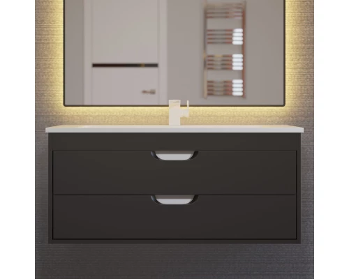 Тумба под раковину для ванной Uperwood Modul (100 см, подвесная, матовая, черная)