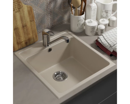 Кухонная мойка из искусственного камня Uperwood UPD-406 (прямоугольная, цвет лён)