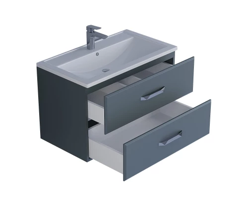 Тумба с раковиной для ванной Uperwood Foster (80 см, подвесная, серый графит)