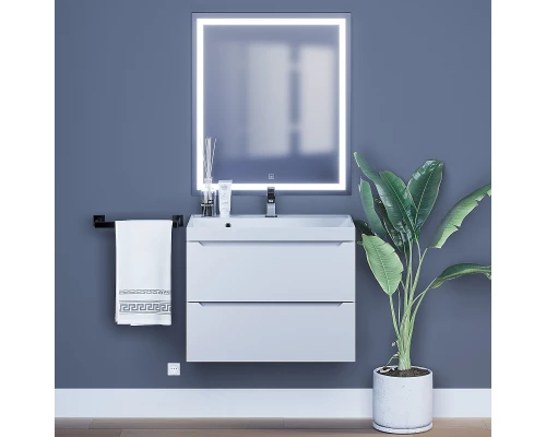 Тумба с раковиной для ванной Uperwood Tanos (70 см, подвесная, матовая, белая)