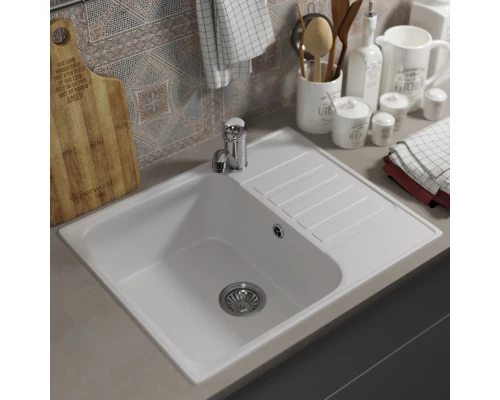 Кухонная мойка из искусственного камня Uperwood UPD-202 (прямоугольная, цвет туман)