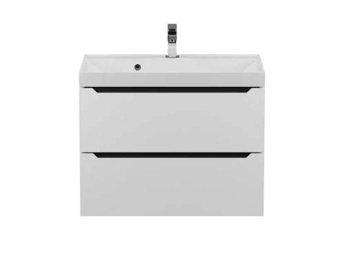 Тумба с раковиной для ванной Uperwood Tanos (70 см, подвесная, матовая, белая/графит)