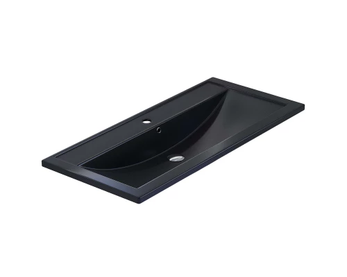 Раковина кварцевая для ванной Uperwood Foster Quartz (100 см, черная матовая, уголь)