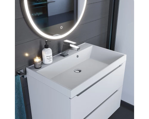 Раковина кварцевая для ванной Uperwood Classic Quartz (70 см, белая матовая, жасмин)