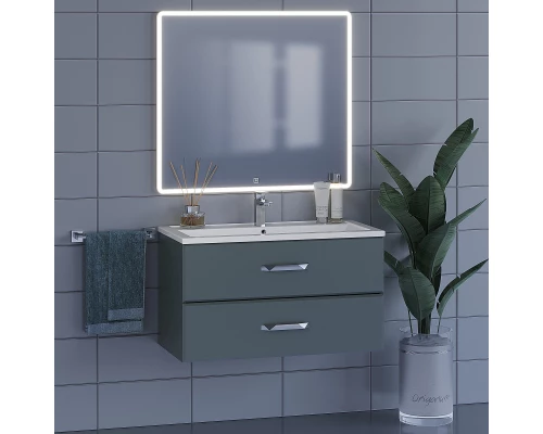 Тумба с раковиной для ванной Uperwood Foster (90 см, подвесная, серый графит)