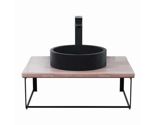 Комплект столешница для ванной Uperwood Tanos (с накладной раковиной Round и кронштейнами 60 см, бук светлый)