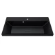 Раковина для ванной Uperwood Classic New 90 см, черная глянцевая, с накладкой для слива