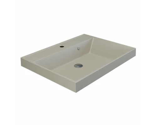 Раковина кварцевая для ванной Uperwood Classic Quartz (60 см, бежевая матовая, лён)