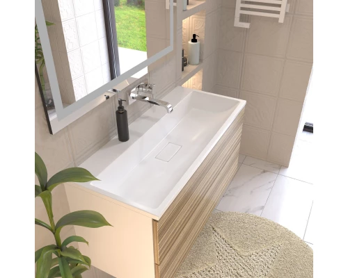 Раковина для ванной полувстраиваемая Uperwood Barsa (100 см, прямоугольная, белая)