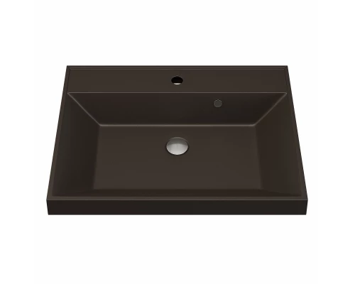 Раковина кварцевая для ванной Uperwood Classic Quartz (60 см, коричневая матовая, трюфель)