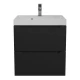Тумба под раковину для ванной комнаты Uperwood Tanos подвесная (50 см, черная)