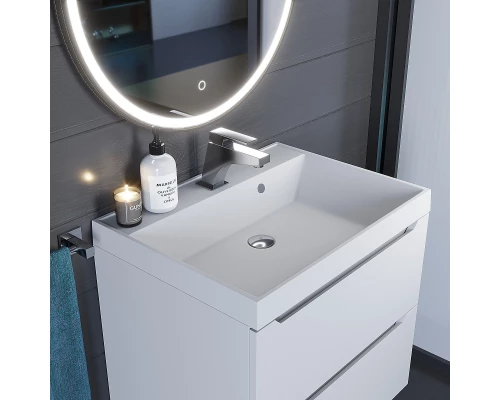 Раковина кварцевая для ванной Uperwood Classic Quartz (60 см, белая матовая, жасмин)