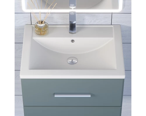 Раковина кварцевая для ванной Uperwood Foster Quartz (60 см, белая матовая, жасмин)