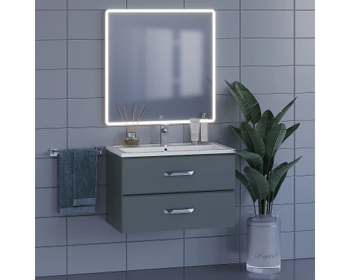 Тумба под раковину для ванной Uperwood Foster (80 см, подвесная, серый графит)