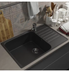 Кухонная мойка из искусственного камня Uperwood UPD-400 (прямоугольная, цвет уголь)