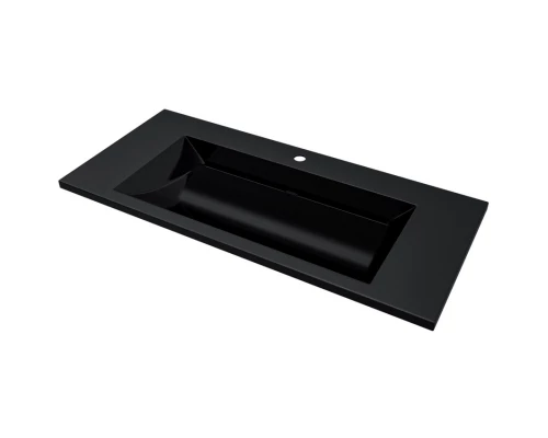 Раковина для ванной полувстраиваемая Uperwood Infinity 100х45х15,3 см, черная глянцевая
