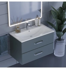 Тумба с раковиной для ванной Uperwood Foster (80 см, подвесная, серый графит)