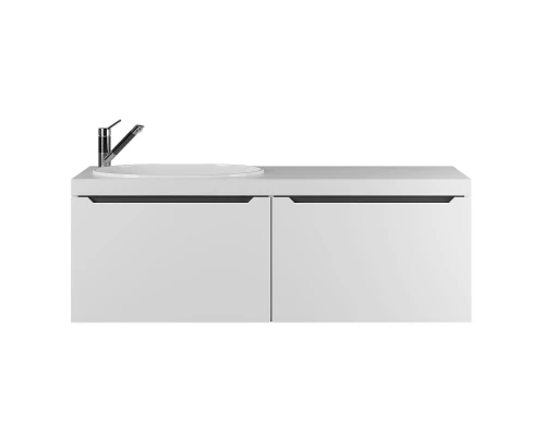 Тумба с раковиной для ванной комнаты Uperwood Tanos-Bruks (120 см, подвесная, левая, белая/графит)