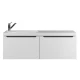 Тумба с раковиной для ванной комнаты Uperwood Tanos-Bruks (120 см, подвесная, левая, белая/графит)