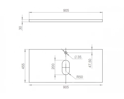 Столешница под раковину для ванной подвесная Uperwood Tanos (с кронштейнами, 90 см, светлое дерево)