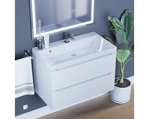 Тумба под раковину для ванной комнаты Uperwood Tanos подвесная (80 см, белая)