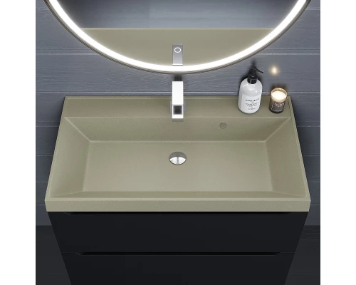 Раковина кварцевая для ванной Uperwood Classic Quartz (80 см, бежевая матовая, десерт)