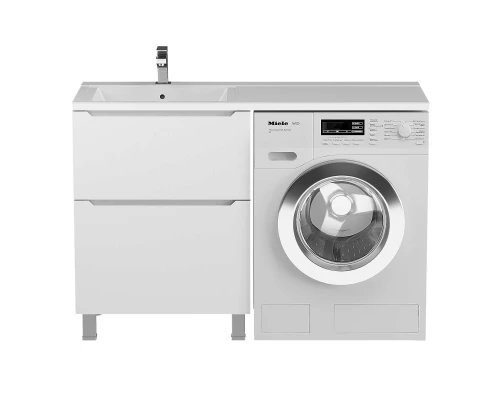 Тумба под стиральную машину Uperwood Tanos (60 см, напольная, белая, 2 ящика)