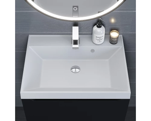 Раковина кварцевая для ванной Uperwood Classic Quartz (60 см, белая матовая, жасмин)