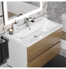 Раковина для ванной полувстраиваемая Uperwood Family (80 см, прямоугольная, белая)