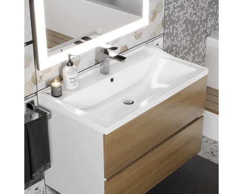 Раковина для ванной полувстраиваемая Uperwood Family (80 см, прямоугольная, белая)