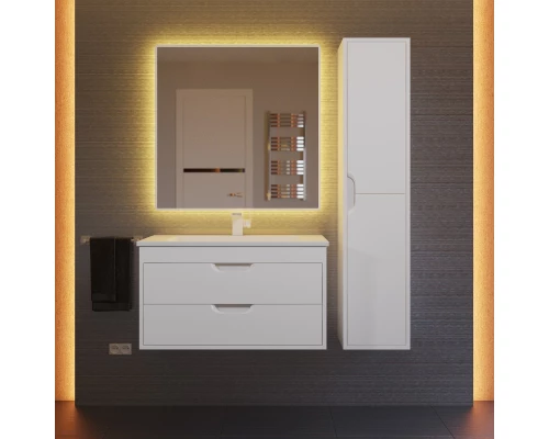 Тумба с раковиной для ванной Uperwood Modul (80 см, подвесная, матовая, белая)