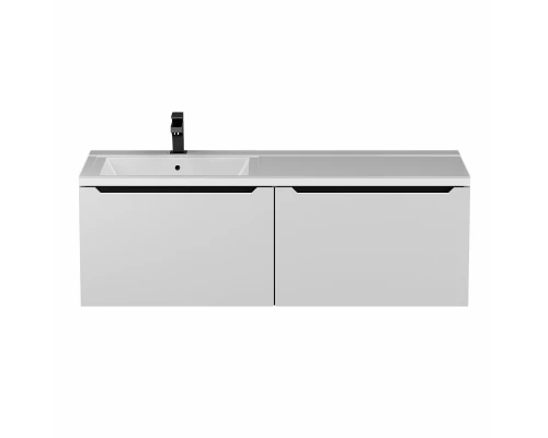 Тумба под раковину для ванной комнаты Uperwood Tanos (120 см, подвесная, левая, белая/графит)