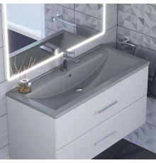 Раковина кварцевая для ванной Uperwood Foster Quartz (100 см, серая матовая, бетон)