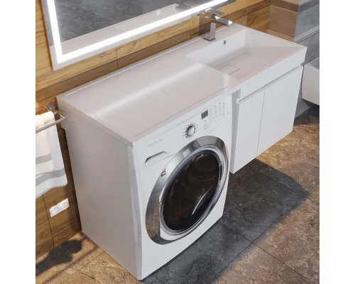 Тумба под стиральную машину Uperwood Magenta (60 см, подвесная, белая, с дверцами)