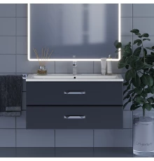 Тумба под раковину для ванной Uperwood Foster (100 см, подвесная, черная)