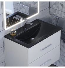 Раковина кварцевая для ванной Uperwood Foster Quartz (70 см, черная матовая, уголь)