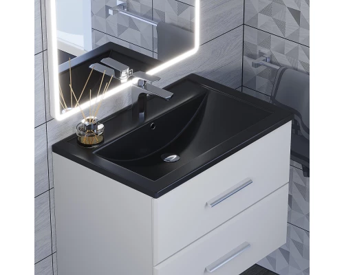 Раковина кварцевая для ванной Uperwood Foster Quartz (70 см, черная матовая, уголь)