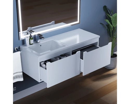 Тумба с раковиной Uperwood Tanos-Cosmos 120 см, подвесная, левая, белый