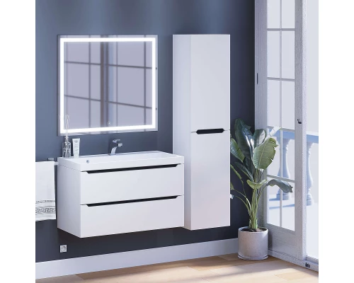 Тумба под раковину для ванной комнаты Uperwood Tanos подвесная (90 см, белая/графит)