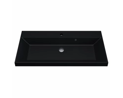 Раковина кварцевая для ванной Uperwood Classic Quartz (90 см, черная матовая, космос)